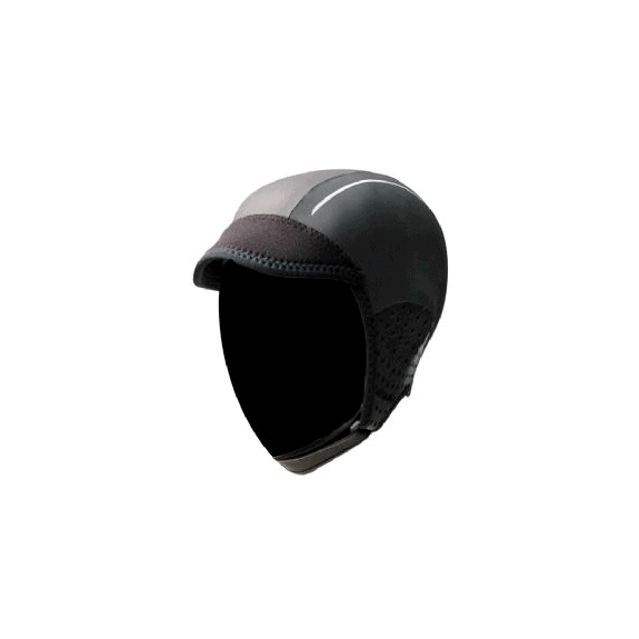Alder Stealth Neoprene Wetsuit Hat, optional extra worn under the helmet. Keeps your head warm and protected when Coasteering in cold weather winter