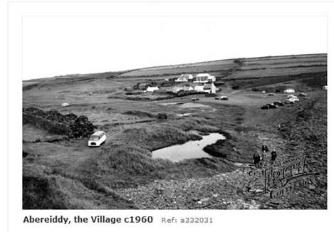 Abereiddy Bay in 1960 before the seawall